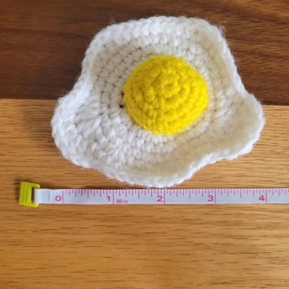 Crochet Breakfast Toy Play Food 3D BACON WAFFLES FRIED EGG - Picture 6 of 7